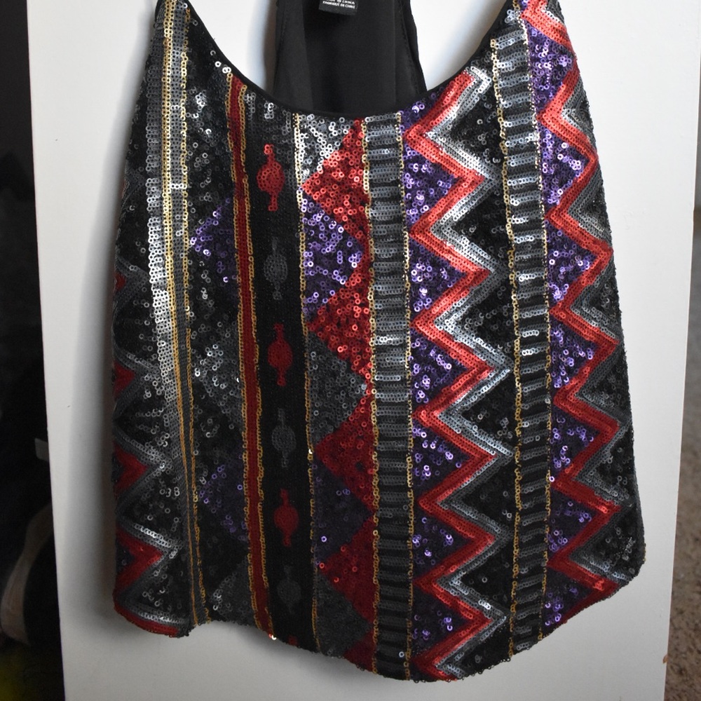 Razor back sequin top